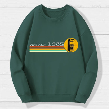 1985 Video Game Vintage Retro Arcade Classically Trained 80s Geek Cotton Sweatshirt