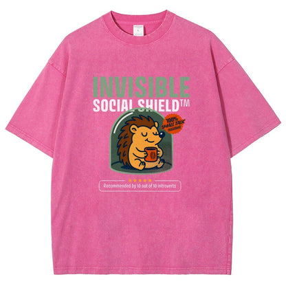 Invisible Social Shield Vintage Distressed T-shirt