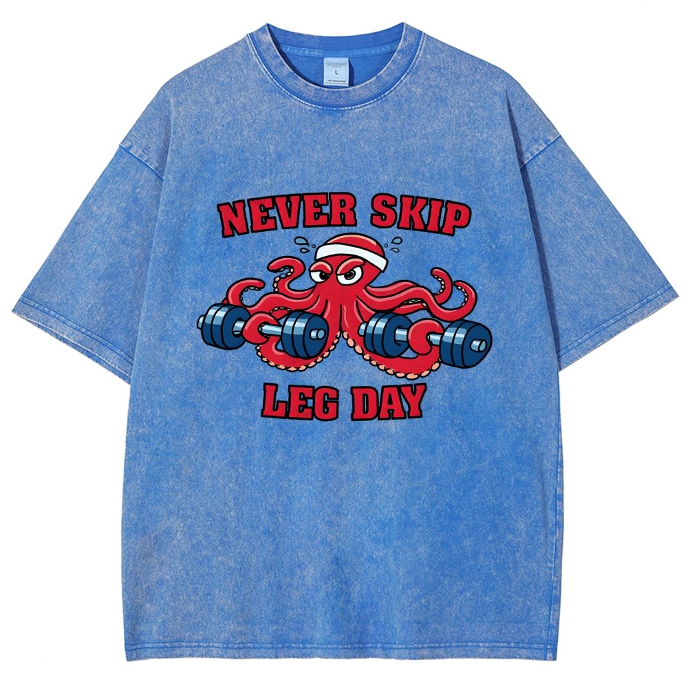 Octo-Leg Day Vintage Distressed T-shirt