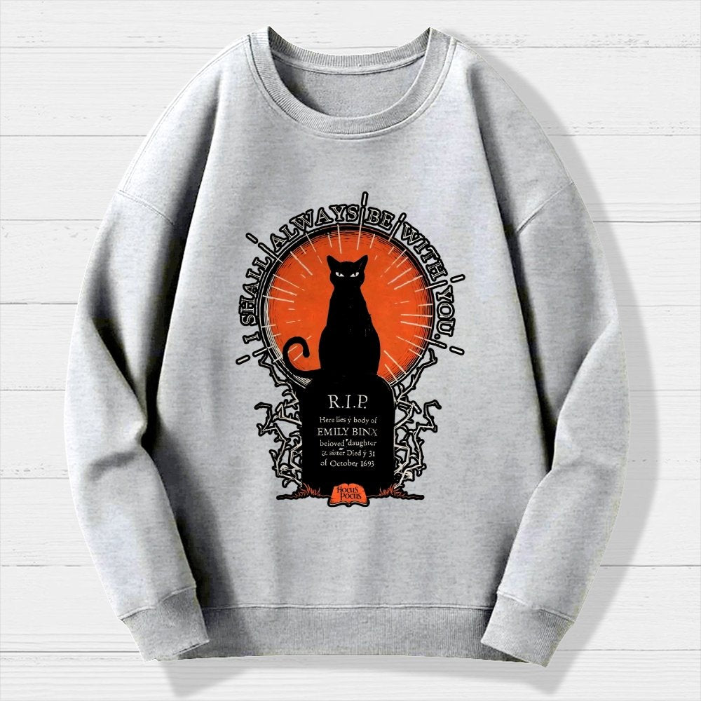 Halloween Cat Print Geek Cotton Sweatshirt