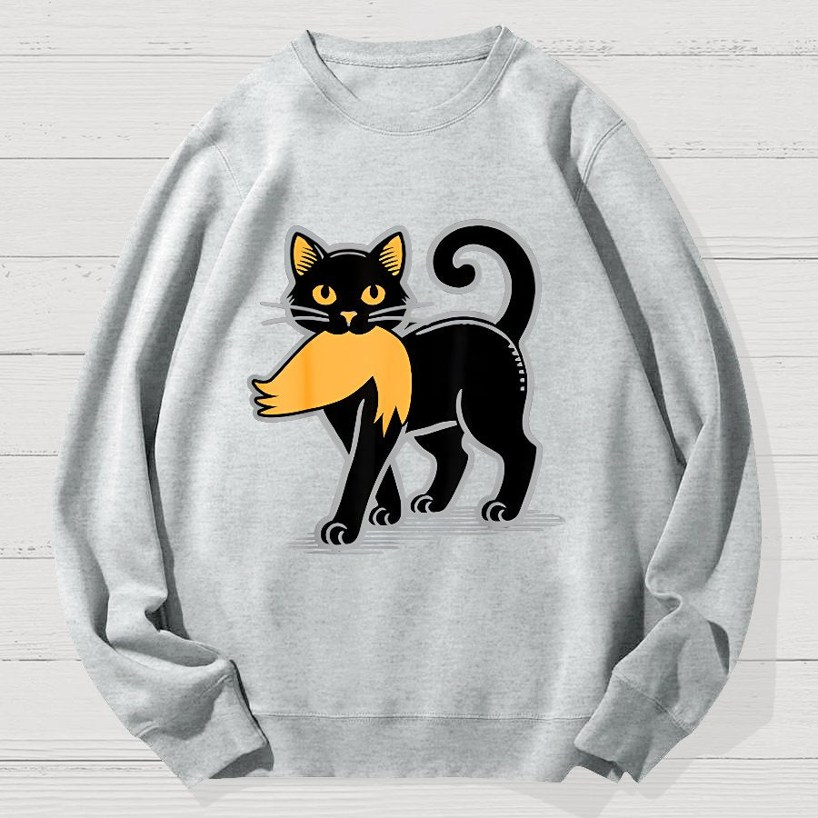 Black Cat Sarcasm Funny Cotton Sweatshirt