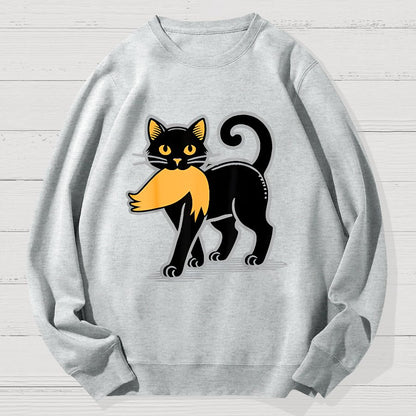 Black Cat Sarcasm Funny Cotton Sweatshirt