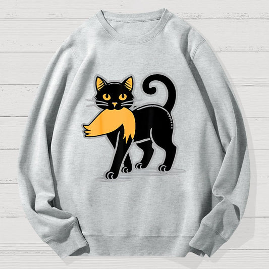 Black Cat Sarcasm Funny Cotton Sweatshirt