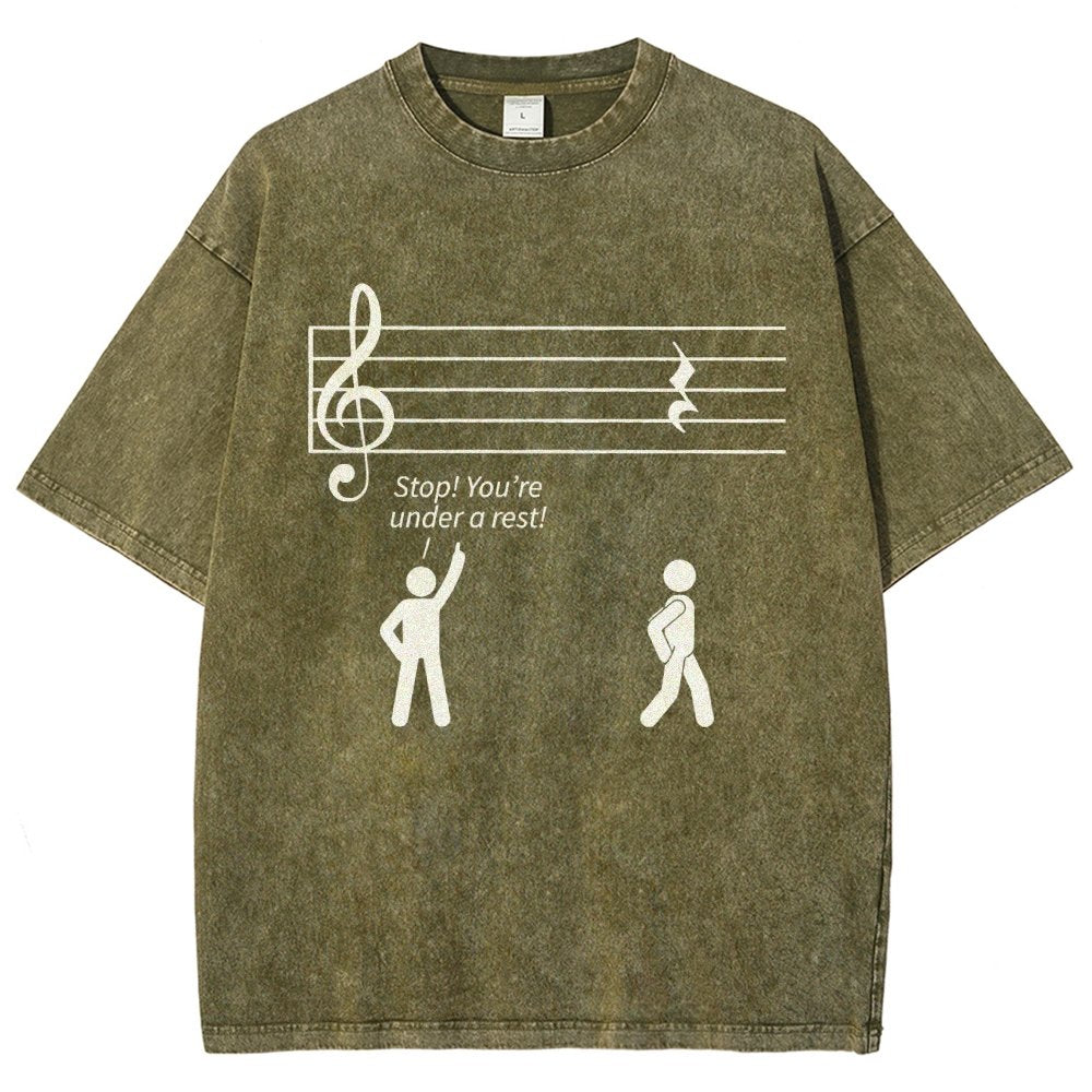 Stop Under A Rest Music Vintage Distressed T-shirt