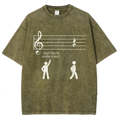 Stop Under A Rest Music Vintage Distressed T-shirt