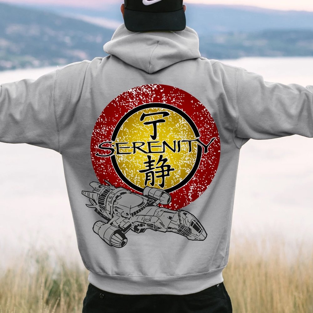 Firefly Mysterious Spacecraft Printed Back Cotton Hoodie