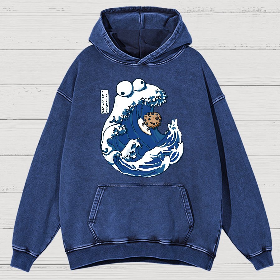 Sea Is For Cookie Vintage Distressed Hoodie