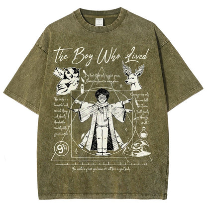Vitruvian Wizard Vintage Distressed T-shirt