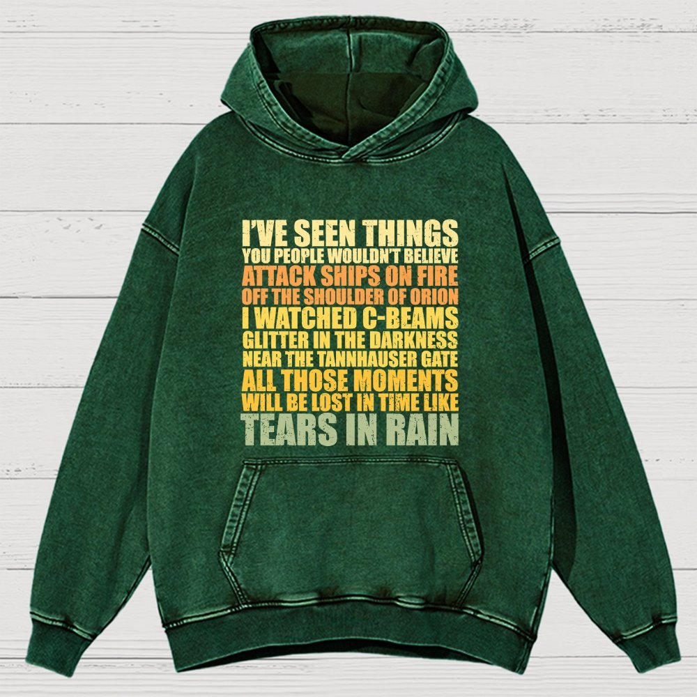 Tears In Rain Vintage Distressed Hoodie