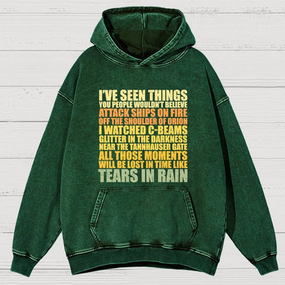 Tears In Rain Vintage Distressed Hoodie
