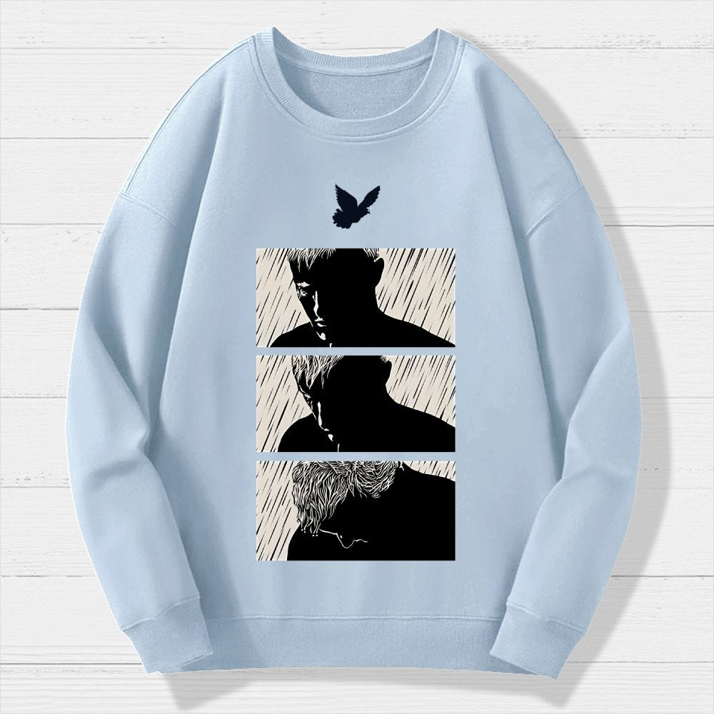 Ending White Geek Cotton Sweatshirt