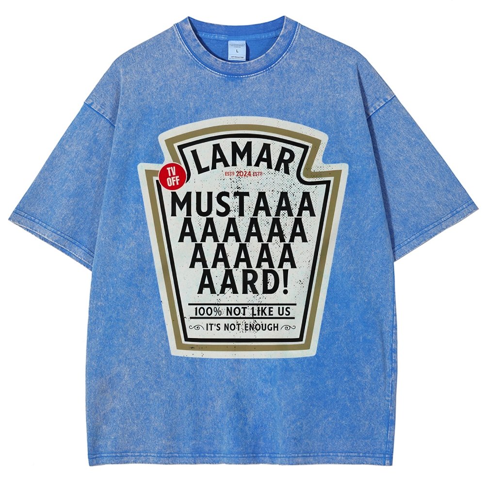 Lamar Mustard TV Off Essential Vintage Distressed T-shirt