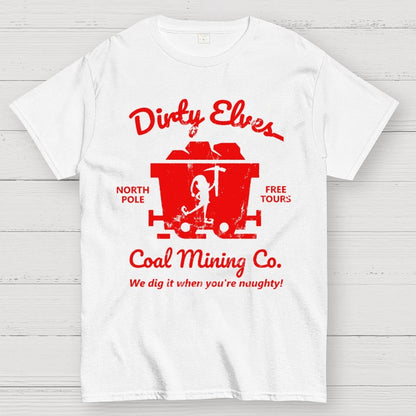 Dirty Elves Coal Mining Company Christmas Humor Geek T-Shirt