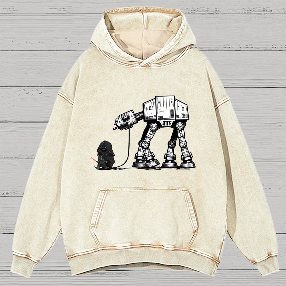 Walking The Imperial Robot Dog Vintage Distressed Hoodie