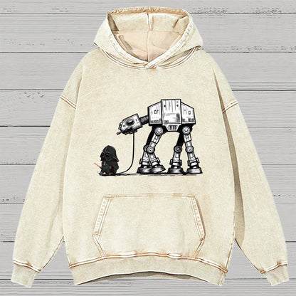 Walking The Imperial Robot Dog Vintage Distressed Hoodie