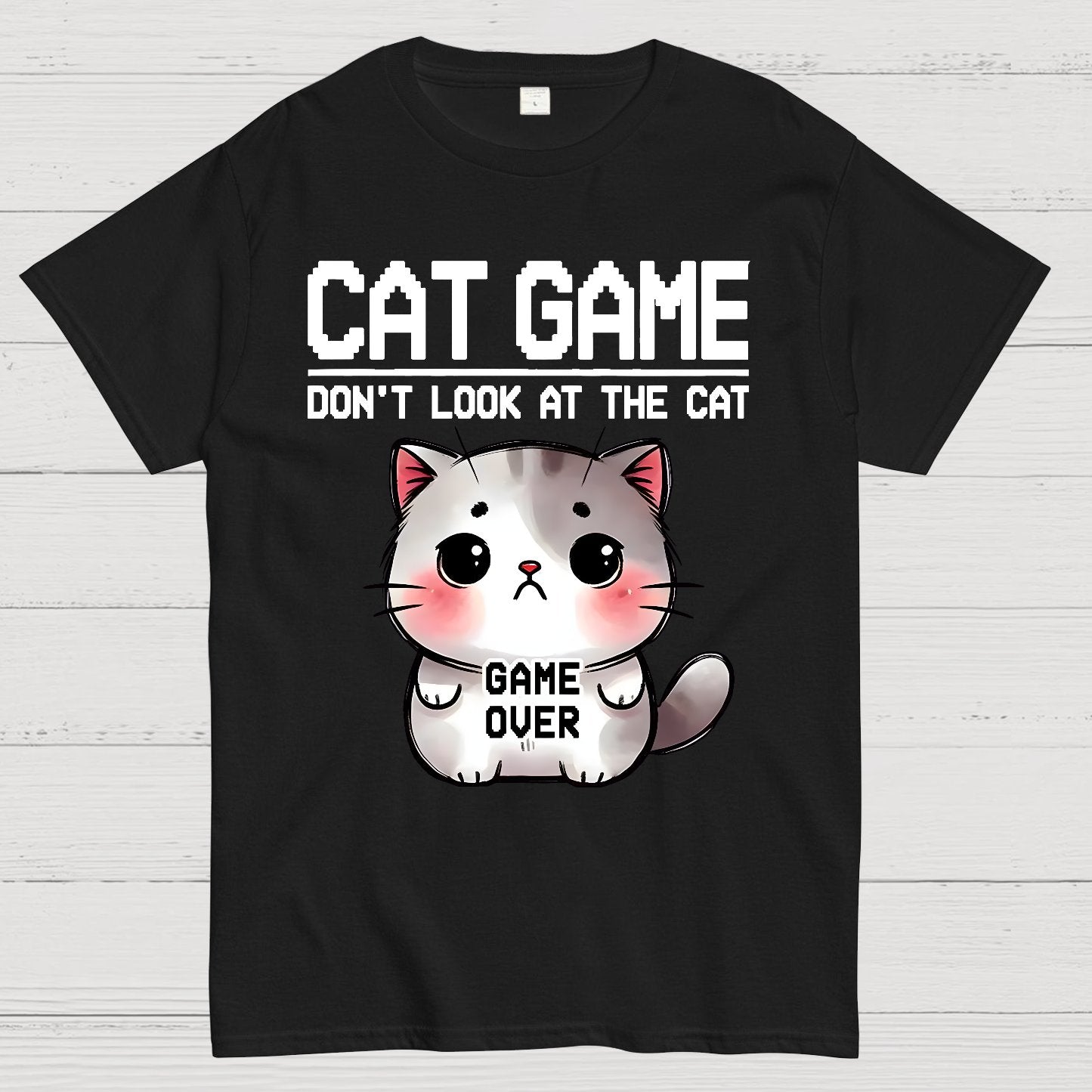 Funny Cat Game-Game Over Geek T-Shirt
