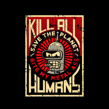 Save The Earth And Kill All Humans Washed Long Sleeve Tee