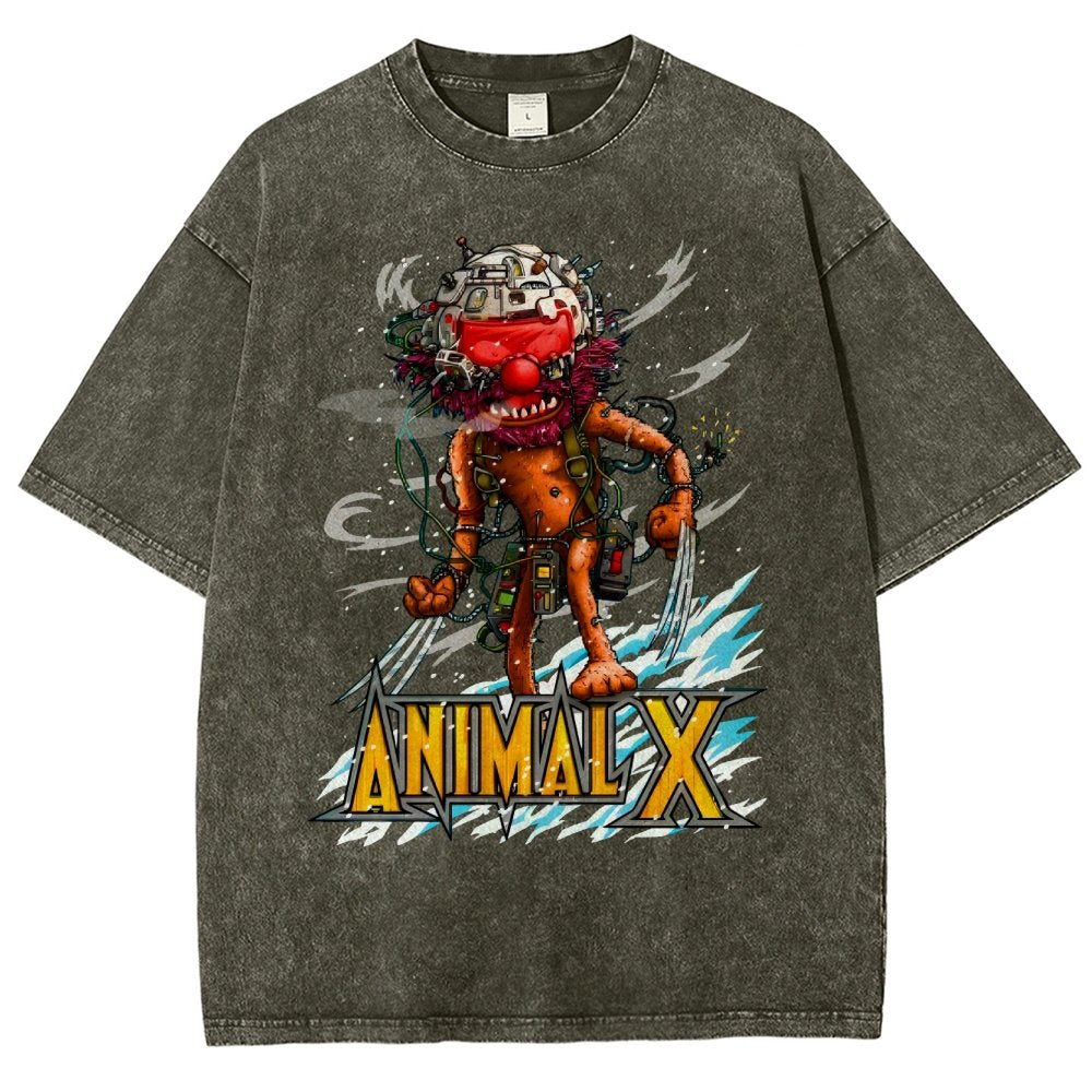 ANIMAL X  Unisex Fit Washed T-Shirt
