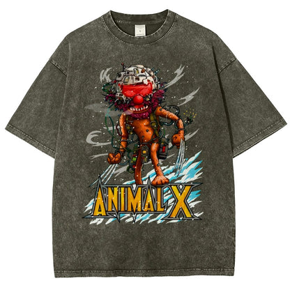 ANIMAL X  Unisex Fit Washed T-Shirt