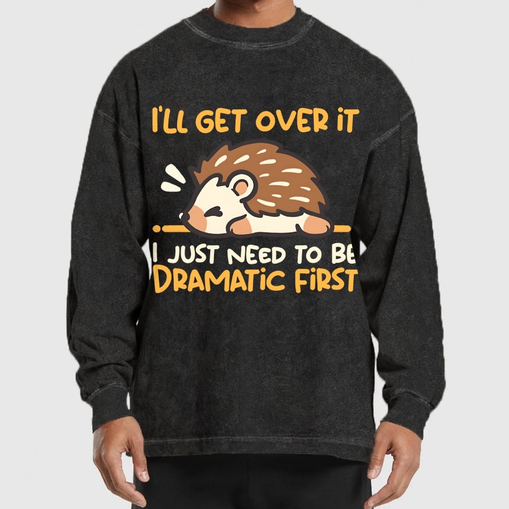 Dramatic Hedgehog Washed Long Sleeve Tee