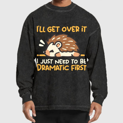 Dramatic Hedgehog Washed Long Sleeve Tee