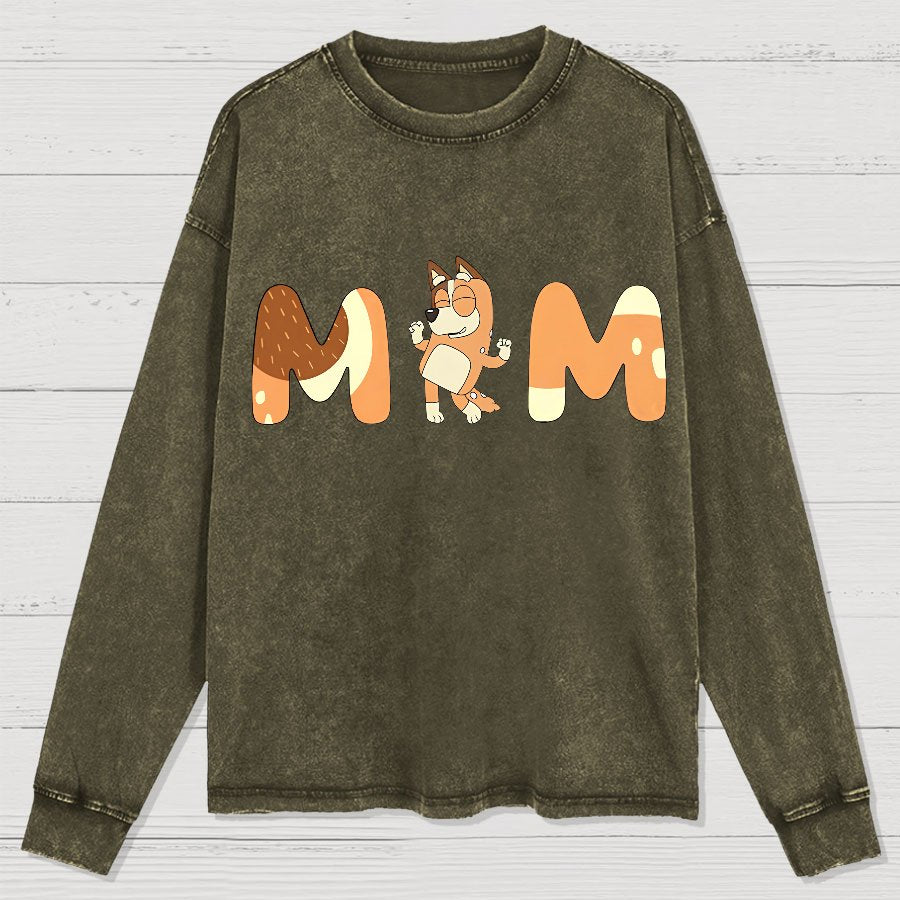 Funny Mom Geeky Washed Long Sleeve Tee