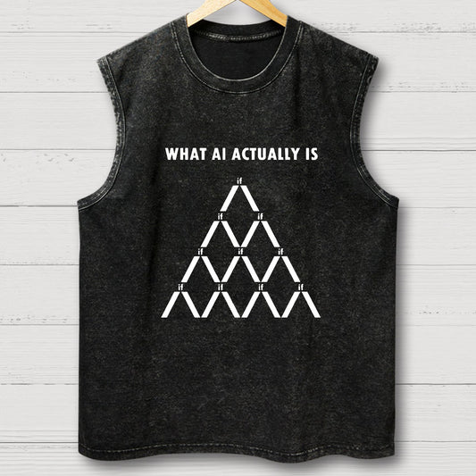 Artificial Intelligence Machine Learning Vintage Distressed Washed Tank