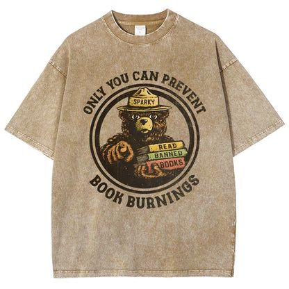 Only You Can Prevent Book Burnings Vintage Distressed T-shirt