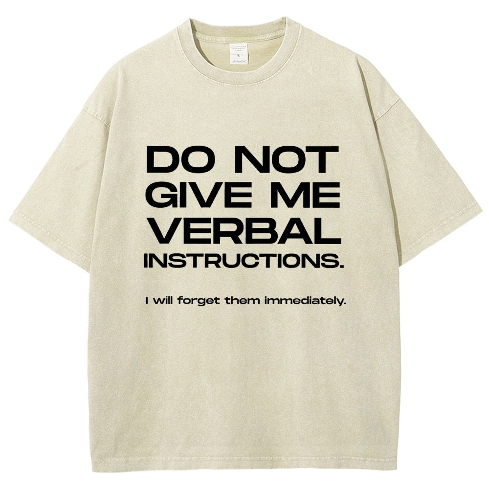 Funny ADHD Don’t Give Me Verbal Instructions Vintage Distressed T-shirt