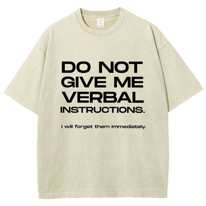 Funny ADHD Don’t Give Me Verbal Instructions Vintage Distressed T-shirt