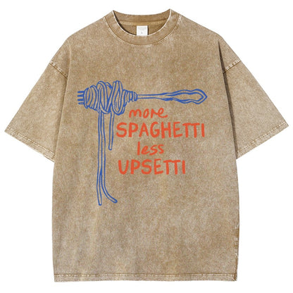 More Spaghetti Less Upsetti  Vintage Distressed T-shirt