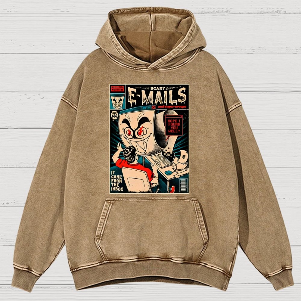 Scary E-Mails Vintage Distressed Hoodie