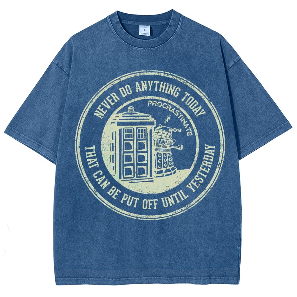 Time Travel Procrastination Vintage Distressed T-shirt