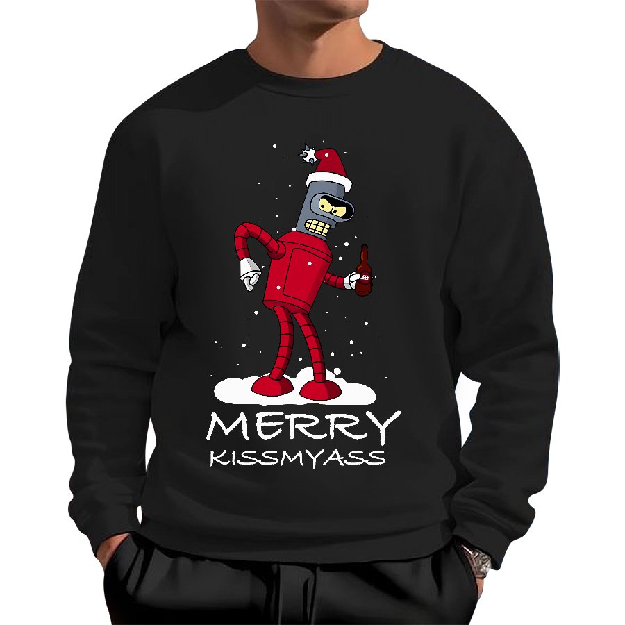Merry Kissmyass Geek Cotton Sweatshirt