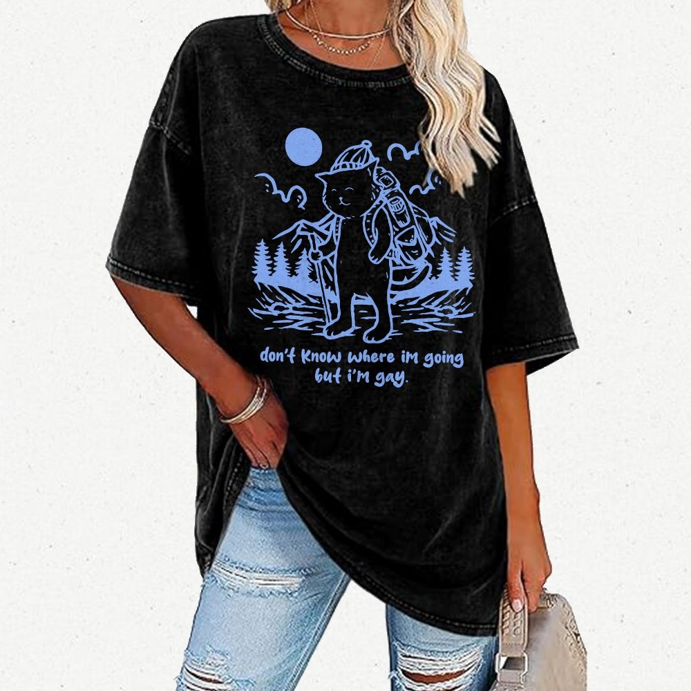 Don't Know Where I'm Going But I'm Gay Vintage Distressed T-shirt