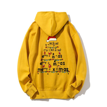 Christmas Math Printed Back Unisex Cotton Hoodie