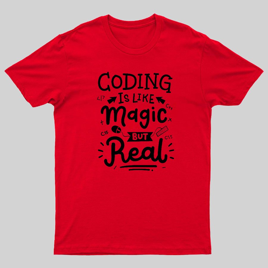 Coding Is Like Magic But Real Geeky T-Shirt