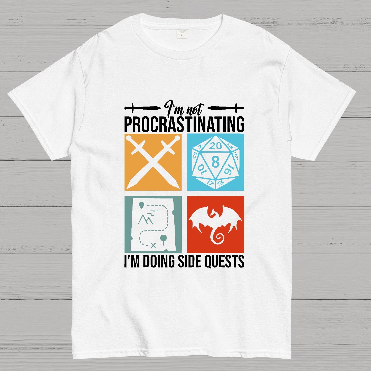 I'm Not Procrastinating I'm Doing Side Quests Geeky T-Shirt