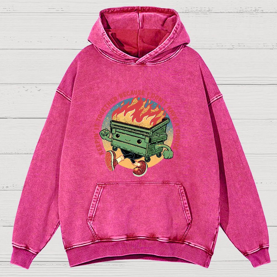 Flaming Dumpster Nerdy Vintage Distressed Hoodie