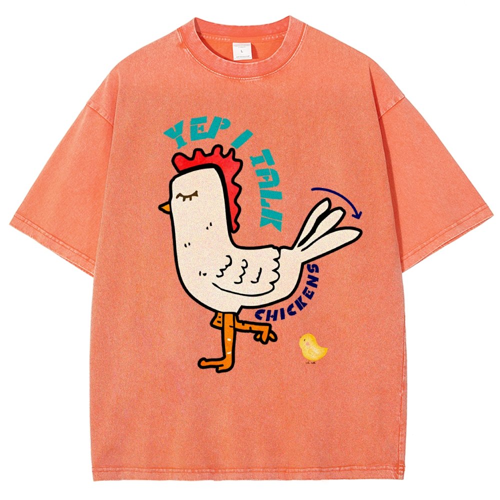 Best Yep I Talk To Chickens Vintage Distressed T-shirt