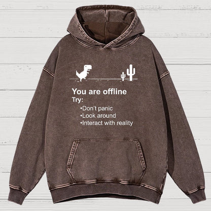 Funny Offline No Internet Vintage Distressed Hoodie