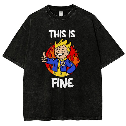 This Is Fine Vintage Distressed T-shirt