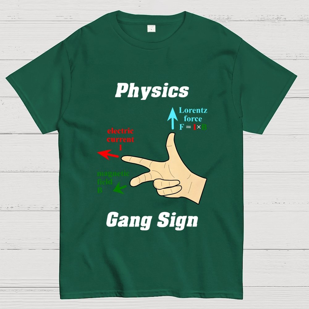 Right Hand Rule Physics Gang Sign Geek T-Shirt