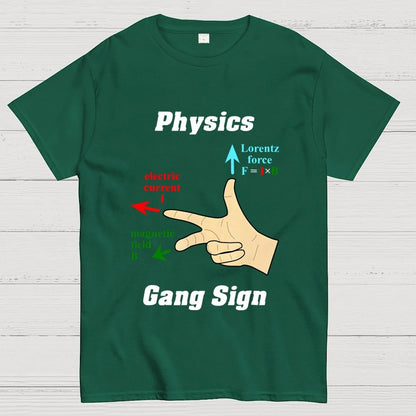 Right Hand Rule Physics Gang Sign Geek T-Shirt