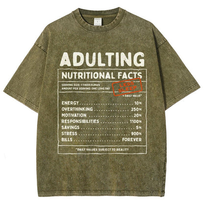 Adulting Facts Vintage Distressed T-shirt