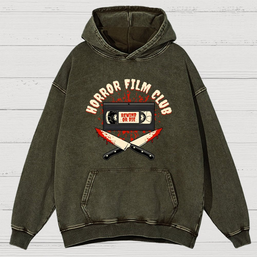 Horror Film Club Vintage Distressed Hoodie