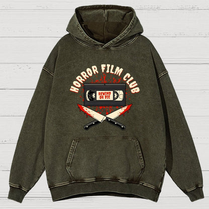 Horror Film Club Vintage Distressed Hoodie