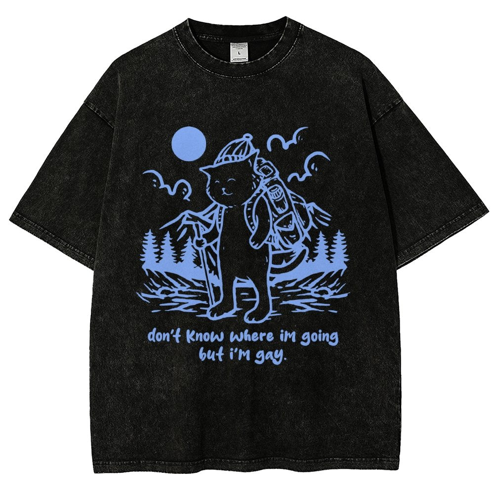 Don't Know Where I'm Going But I'm Gay Vintage Distressed T-shirt
