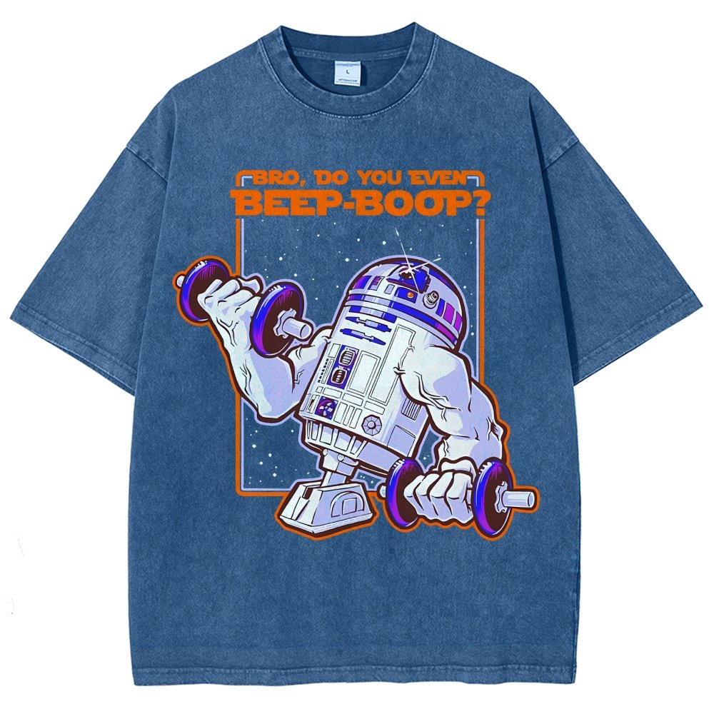 Bro Do You Even Beep-Boop Vintage Distressed T-shirt