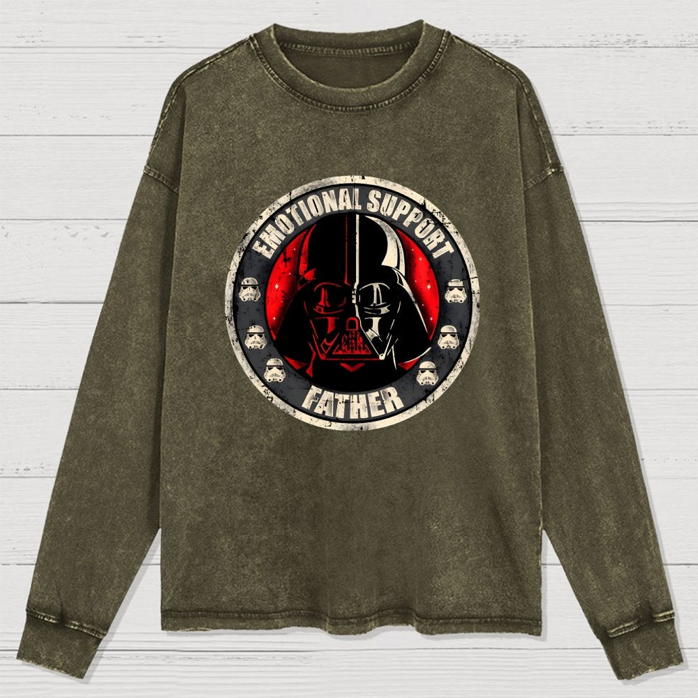 Emotional Support Father Washed Long Sleeve Tee